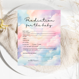 Dreamy Pastel Clouds Baby shower de prédiction