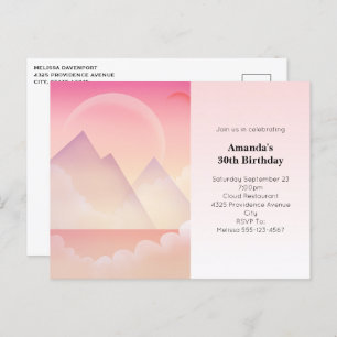 Dreamy Pastel Mountain Paysage Invitation d'annive