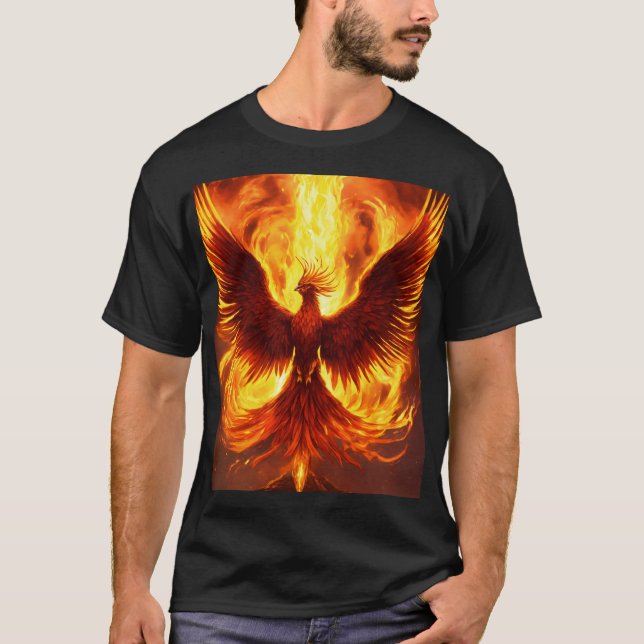 Dreamy Phoenix Watercolor T-Shirt Design (Devant)