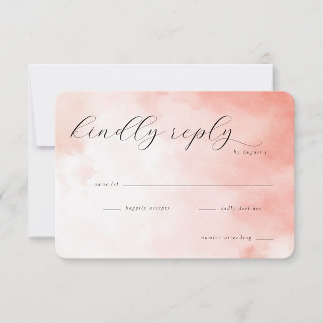 Dreamy Pink Watercolor RSVP (Devant)