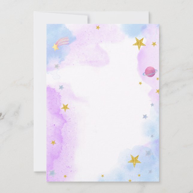 Dreamy rose Unicorn Invitation Anniversaire (Dos)
