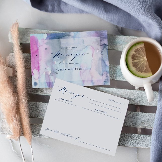 Dreamy Spring Bridal Shower Activity Recipe Card  (Créateur téléchargé)