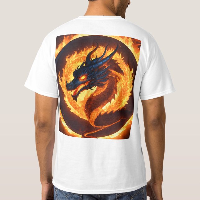 Dreamy Watercolor Dragon T-Shirt Design (Dos)