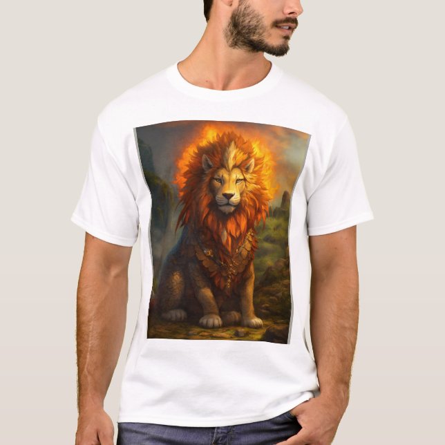 "Dreamy Whimsical Lion T-Shirt Design" (Devant)