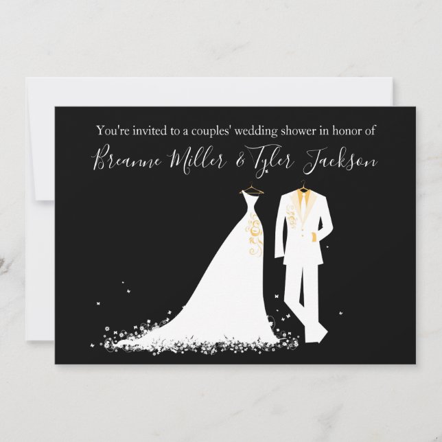 Dress & Tux - Invitation Wedding shower des couple (Devant)