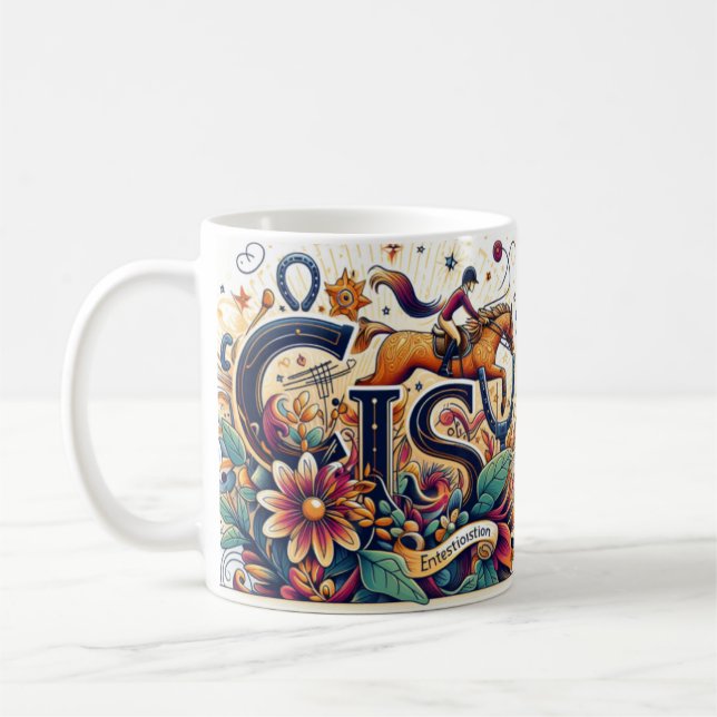 Dressage équitation cavalier Cheval Mug (Gauche)
