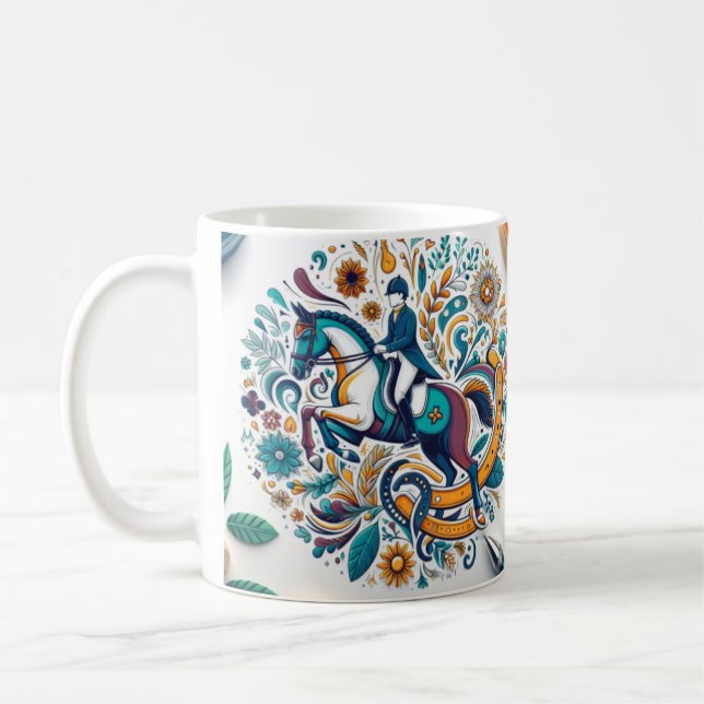 Dressage équitation cavalier Cheval Mug (Gauche)