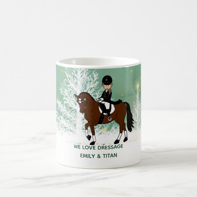 Dressage personnalisé Cheval Rider Mug Girls (Centre)