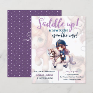 Dressage Rider Baby Girl Douche Cheval Rider sur l