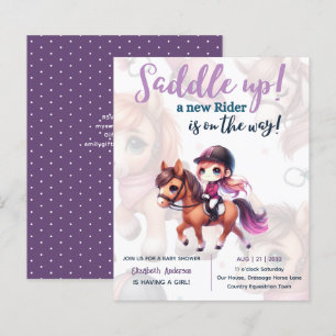 Dressage Rider Baby Girl Douche Cheval Rider sur l