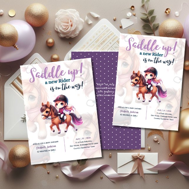 Dressage Rider Baby Girl Douche Cheval Rider sur l (Créateur téléchargé)