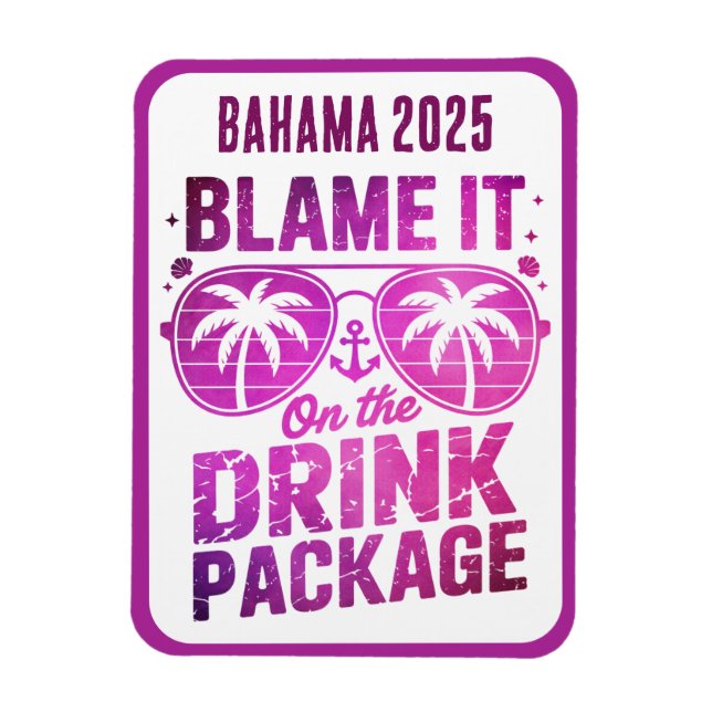 Drink Package Cruise Ship Stateroom Magnet (Vertical)