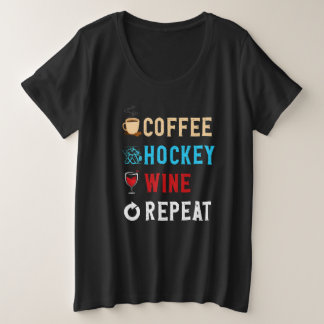 Drinks Lover Funny Coffee, Hockey , Wine Repeat No