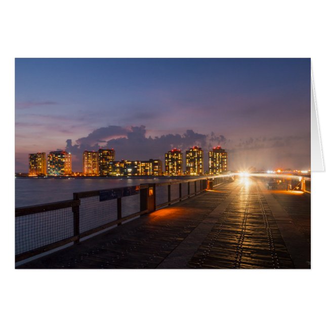 Driving On Navarre Beach Pier Greeting Card (Devant horizontal)