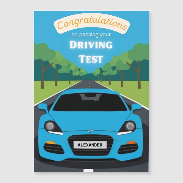 Driving Test Passed Congratulations Magnetic Card (Devant)