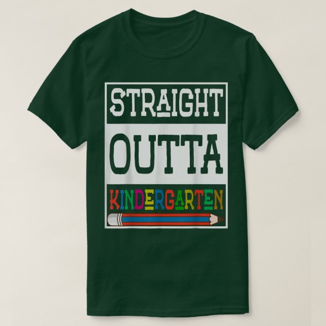 Droit devant la maternelle T-shirt drôle Drôle Gra (Design devant)