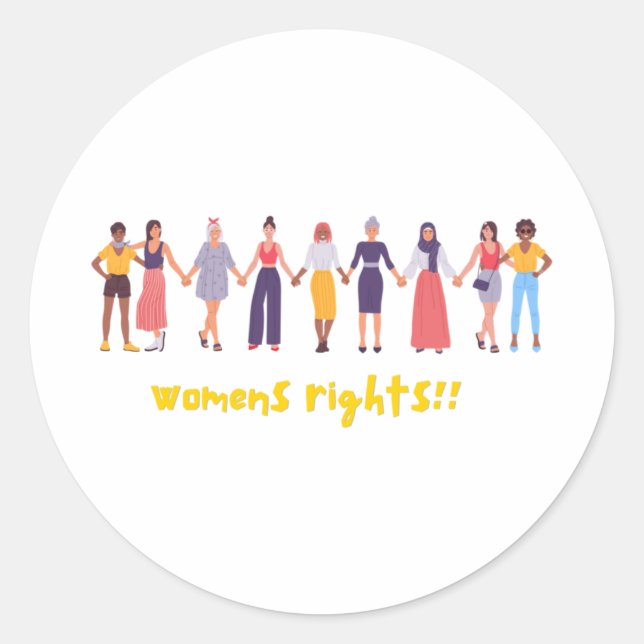 Droits des femmes ! ! Autocollant (Devant)