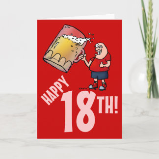 Drôle 18ème Anniversaire Carte avec Dessin d'Huge