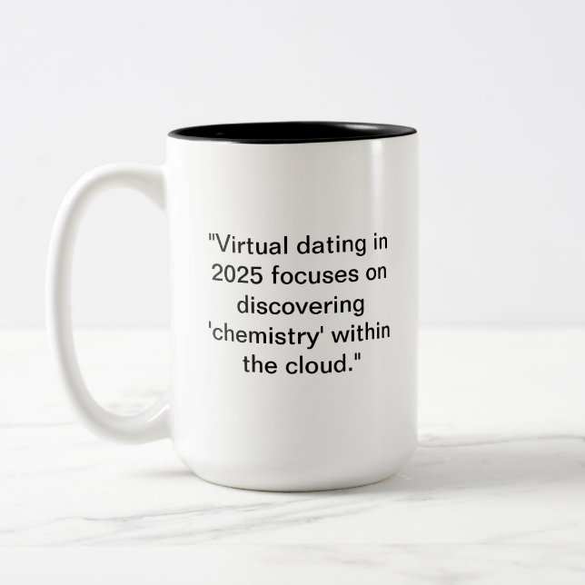 Drôle 2025 Dating Mug | Humour de chimie nuageuse (Gauche)