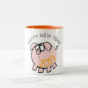 Drôle 4 Dessin Illustration Cochon Année 2019 Mug