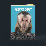 Drôle 50 ? ! Je Demande Une Carte Monkey Anniversa<br><div class="desc">Un singe surpris qui dit : "Vous avez 50 ans ? !" A l'intérieur,  il a un regard suspicieux sur le visage et dit : "Pas question ! Vous avez l'air trop jeune. Je demande un recomptage." Carte amusante adaptée à l'âge et personnalisable.</div>