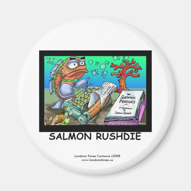 Drôle Aimant à poissons Salman Rushdie (Devant)