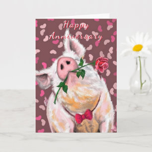 Drôle Anniversaire Carte Romantique Gentleman Pig