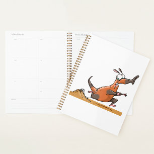 Drôle Anteater Cartoon Quirky Running Animal