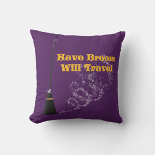 Drôle Avoir Broom Voyage Halloween Coussin