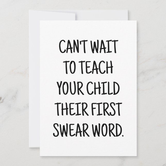 Drôle Baby shower carte de félicitations pour la n (Devant)