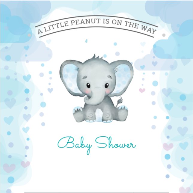 drôle Baby shower d'aquarelle Elephant Invitation (Créateur téléchargé)