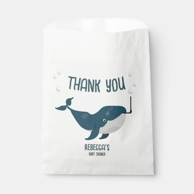 Drôle baleine baby shower Favoriser les sacs (Devant)