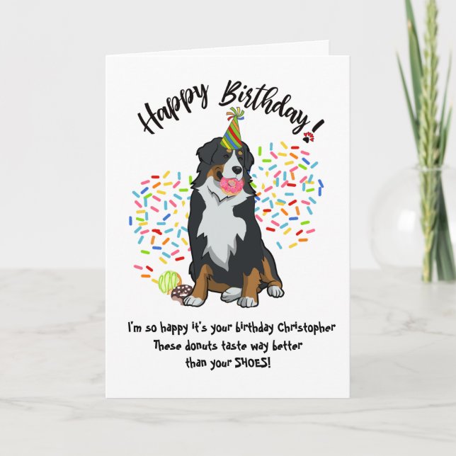 Drôle Bernese Mountain Dog carte d'anniversaire Do (Devant)