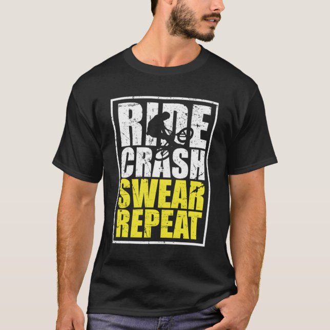 Drôle Bmx Vélo Ride Crash Sweat Répétition (Devant)