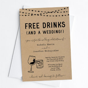 Drôle boissons gratuites et Faire-part de mariage