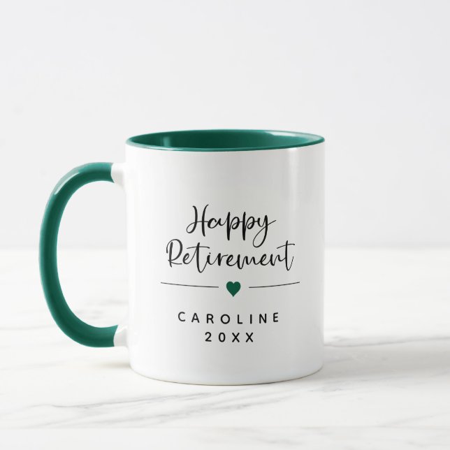 Drôle Bonne Retraite & Coeur Mug (Gauche)