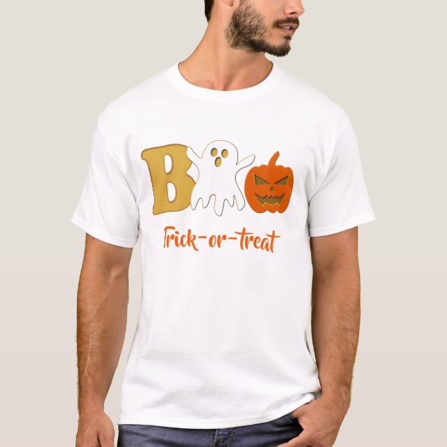 Drôle Boo Halloween T-shirt Homme (Devant)