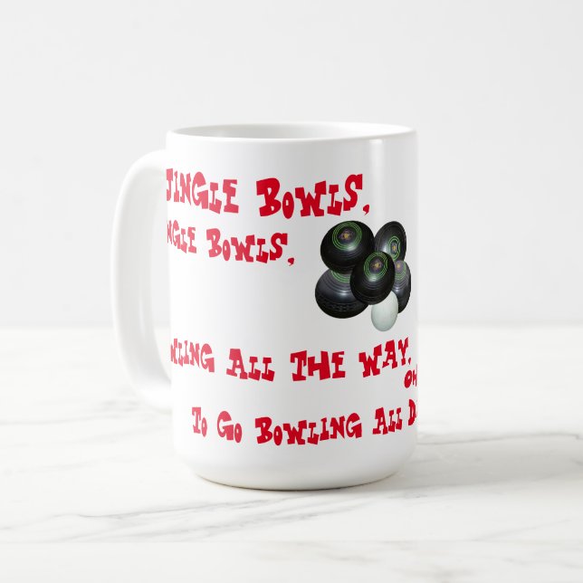 Drôle Bowles de pelouse Noël, Mug de café (Devant gauche)