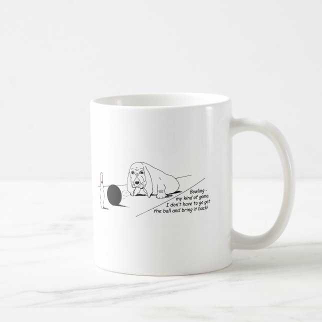 Drôle Bowling Chien Mug (Droite)