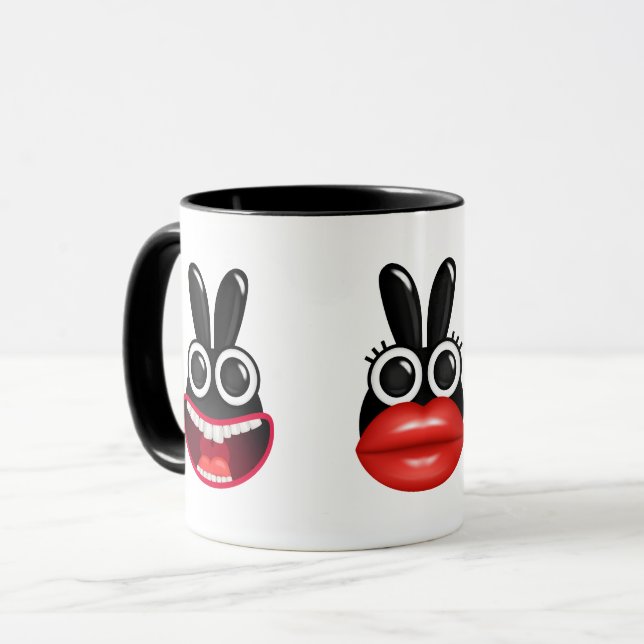 Drôle Bunny face Mug (Devant gauche)