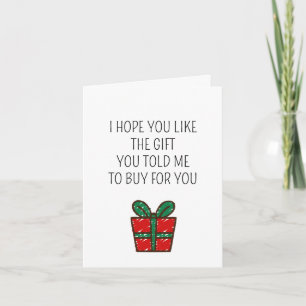 Drôle cadeau de Noël Plaisanterie Carte d'annivers