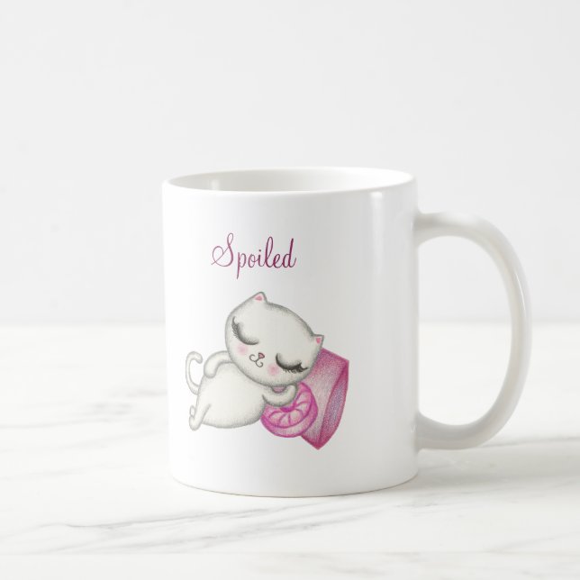 Drôle café blanc de chat Mug (Droite)