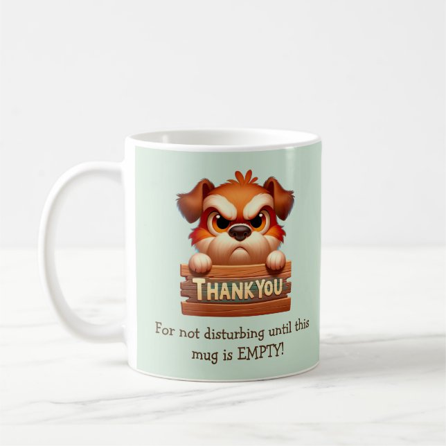 Drôle café chien casser Mug - Personnalisable (Gauche)