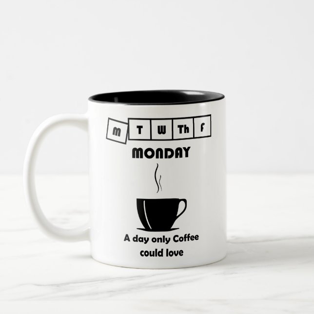 Drôle café lundi mème Mug (Gauche)