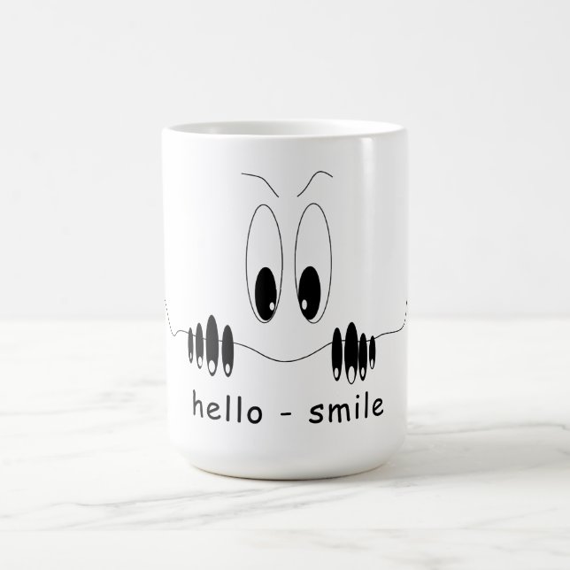 Drôle café Mug Curiosity yeux - Smile (Centre)