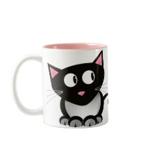 Drôle Café noir avec cheveux de chat Mug