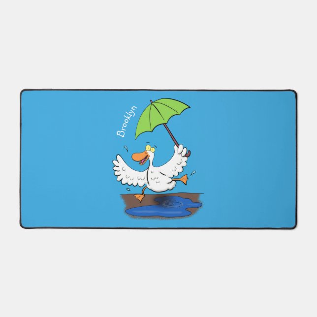 Drôle canard avec parapluie dessin animé (Recto)