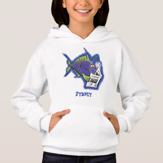 Drôle caricature de poisson de pêcheur (Devant)