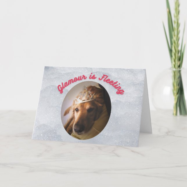 Drôle carte d'anniversaire Glamourant Golden Retri (Devant)