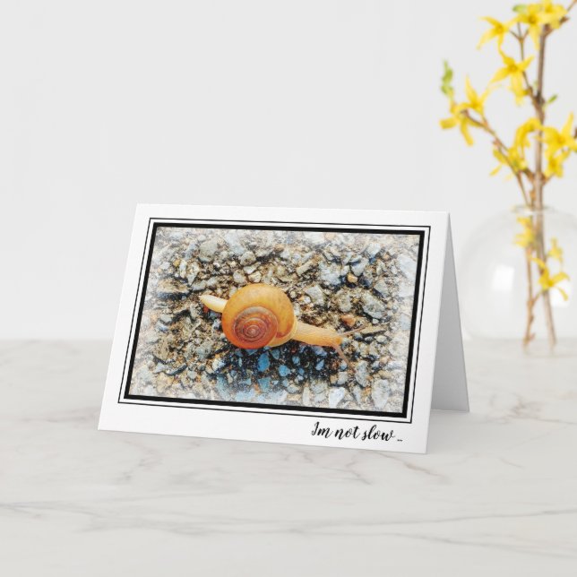 Drôle carte d'anniversaire tardif avec escargot (Fleur jaune)